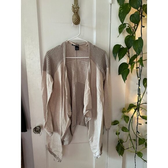 DKNY women’s size large silver gray cardigan - Picture 1 of 12